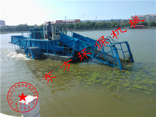 【东方割草船】在‘劳动湖’展开第二年的水草清除工作